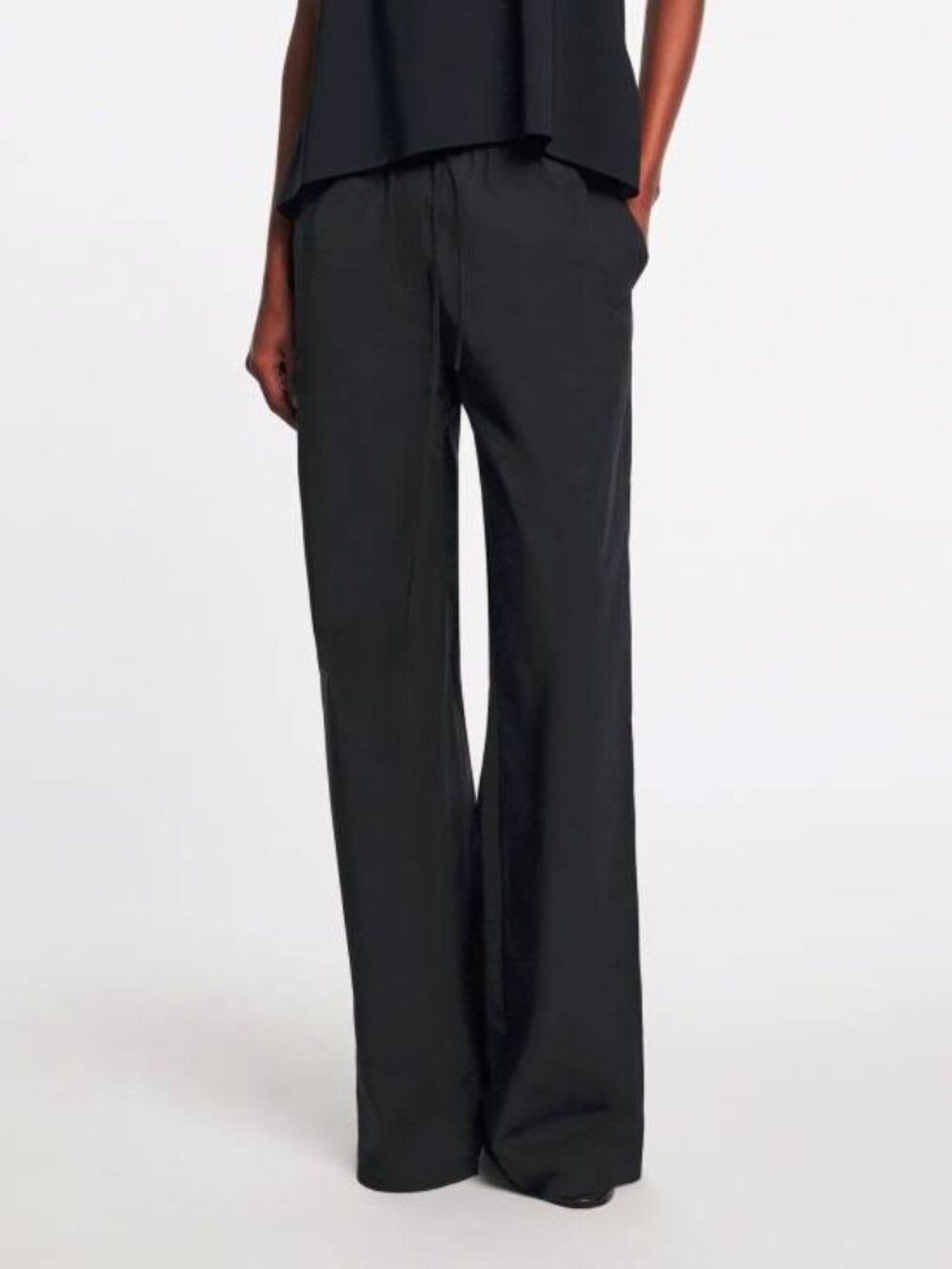 Dorothee Schumacher Poplin Power Black Cotton Flared Pants